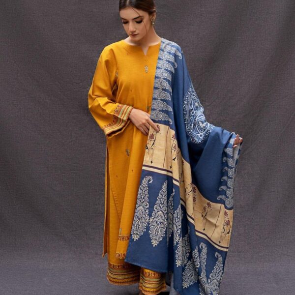 3 Pcs Women's Unstitched Embroidered Suit